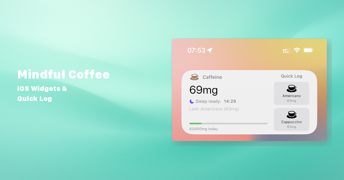 Mindful Coffee: iOS Widgets for Caffeine Tracking at a Glance