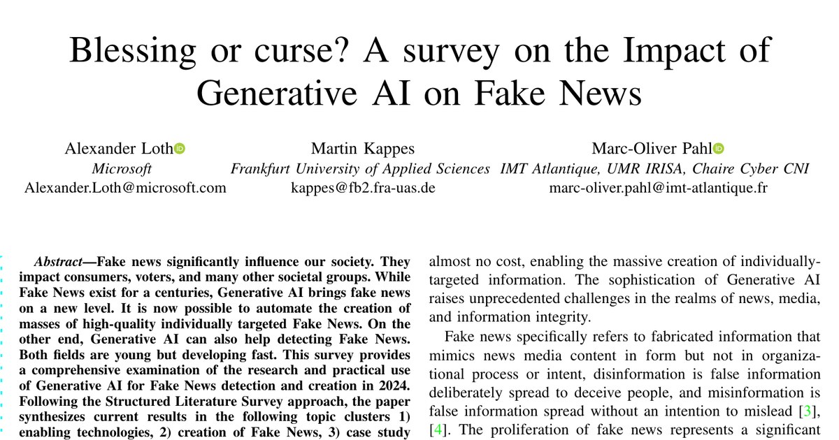 Blessing or Curse? Our Survey on Generative AI and Fake News Is on arXiv